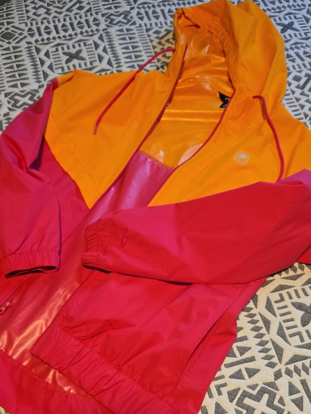 Vintage FILA Sport Colorblock Windbreaker Jacket – Orange/Purple/Pink – Retro At